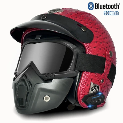 cross-border electric motorcycle retro helmet – Motosiklet kaskı (dəbilqə)