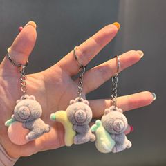 樹脂植毛立体漫画かわいいカピバラシリーズキーホルダー車のバッグペンダント卸売