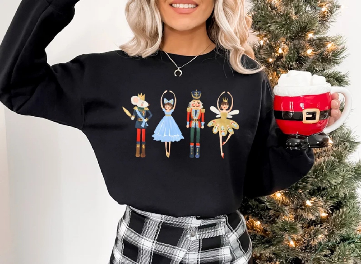 Nutcracker Christmas Sweatshirt Sugar Plum Fairy Pullover sh