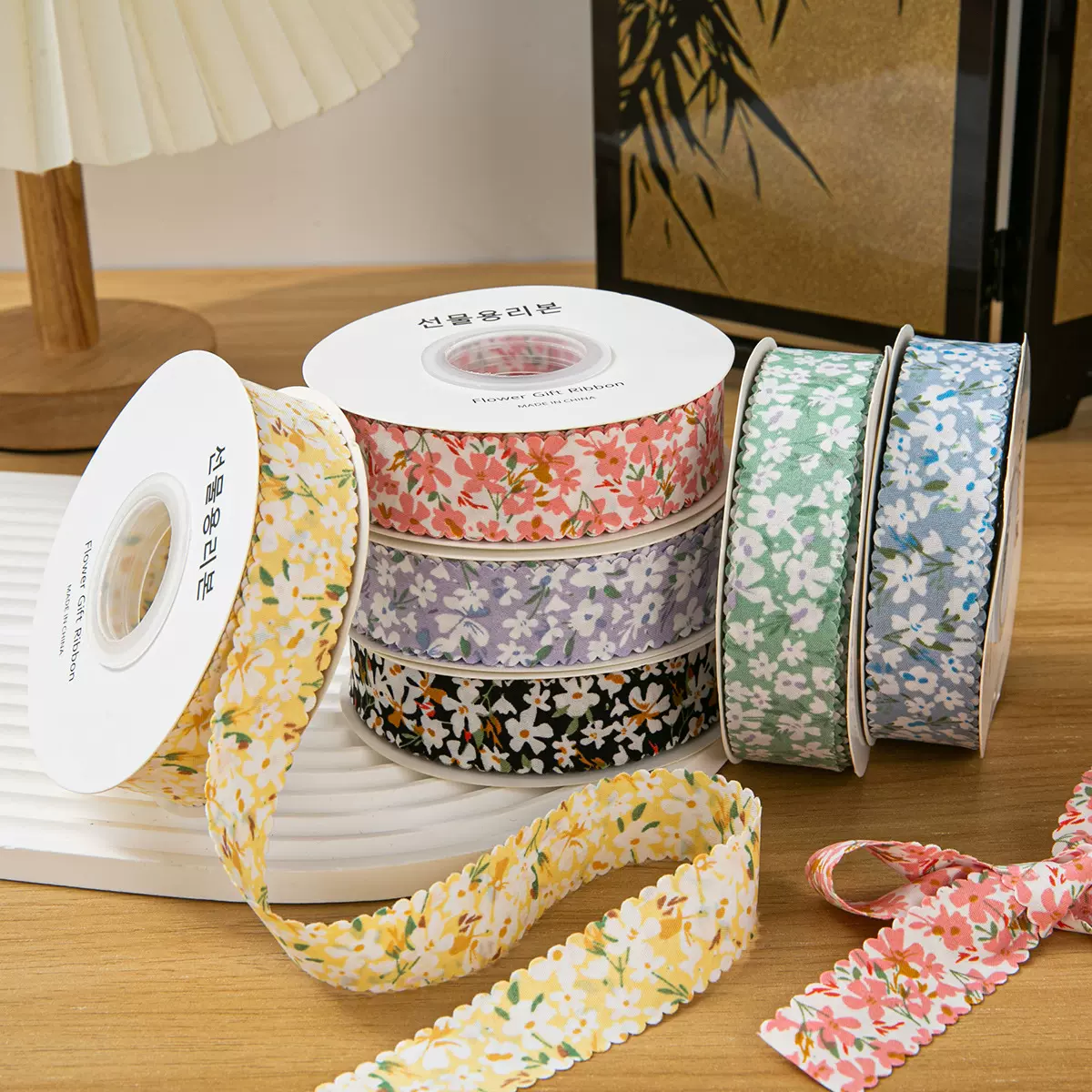 2.5cm日系田园风小清新碎花织带DIY领花洋装礼帽蝴蝶结纯手工丝带