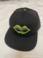6 Black with Green Brim