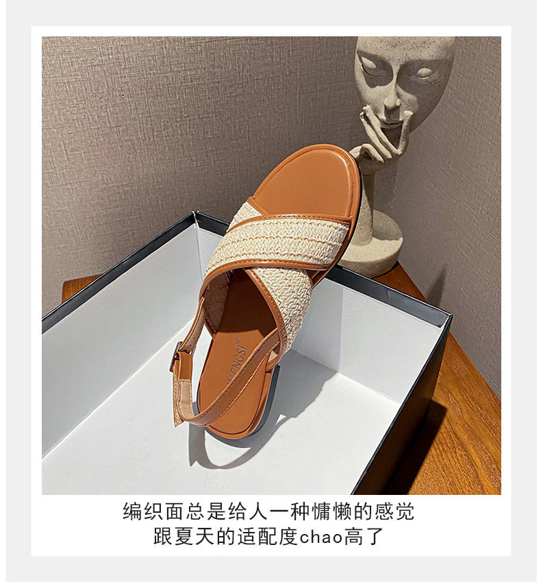 Dép sandal nữ quai chéo mũi tròn hở ngón đế dày phối màu, đế cao 3 cm — Màu Mơ (Dép lê), Màu Mơ (dép), Màu nâu (dép), Màu đen (dép) chi tiết 23
