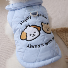 厂家直销雪纳瑞狗狗衣服小型犬防脏居家外出遛狗可牵引四脚衣博美