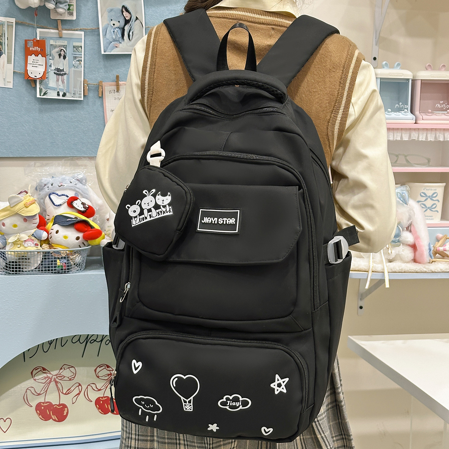 Mochila transfronteriza para estudiantes de secundaria JIAYISTAR Jiayi 2025 nueva bolsa de viaje mochila casual caliente