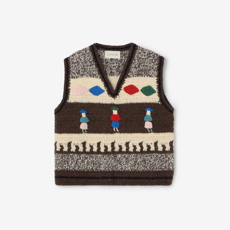 Japanese-Style Girl Vibe Argentinian-Made 100% Pure Wool Cartoon Cute Girly Handmade Crochet Vest Japanese-Style Girl Vibe Argentinian-Made 100% Pure Wool Cartoon Cute Girly Handmade Crochet Vest