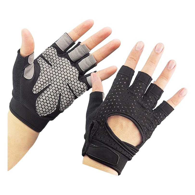 Guantes de fitness para hombres de medio dedo deportes femeninos equipo de equitación al aire libre entrenamiento resistente al desgaste levantamiento de pesas antideslizante mancuerna protección de la palma