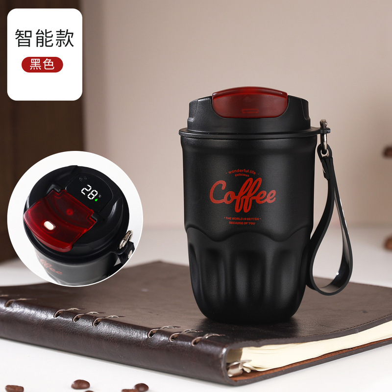 コーヒーカップ陶磁器316ステンレスネット赤プレゼント高颜値保温カップ携帯付きカップサブネット赤カップ|undefined