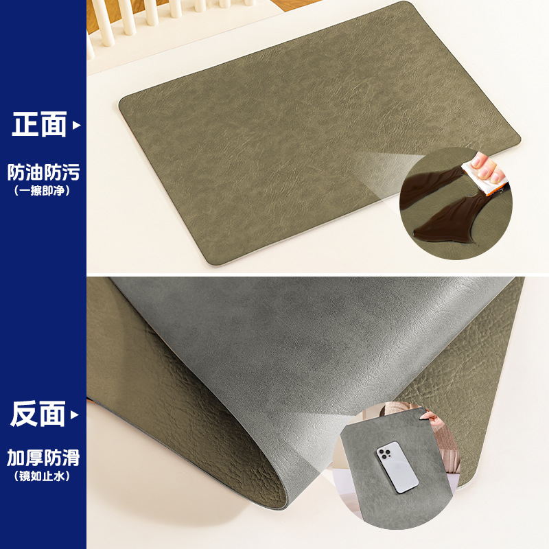 Nórdico de alta calidad almohadilla de comedor occidental de doble cara cuero de vaca impermeable a prueba de aceite almohadilla de mesa de restaurante de hotel antideslizante y resistente al desgaste