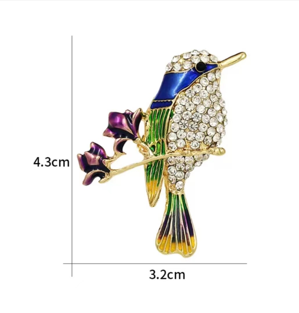 Rhinestones Inlay Material Luxurious Pin Alloy Enamel Inlay Rhinestones Unisex Corsage