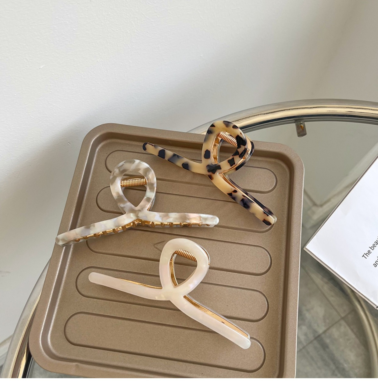 Stor hårklämma för damer elegant acetat grip sommarstil_voghion.com