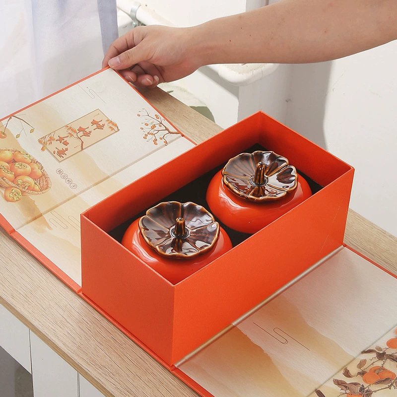 Люкс-легкая керамическая persimmon чайная банка для свадьбы конфетная банка свадебные украшения, засушенные фрукты хранения