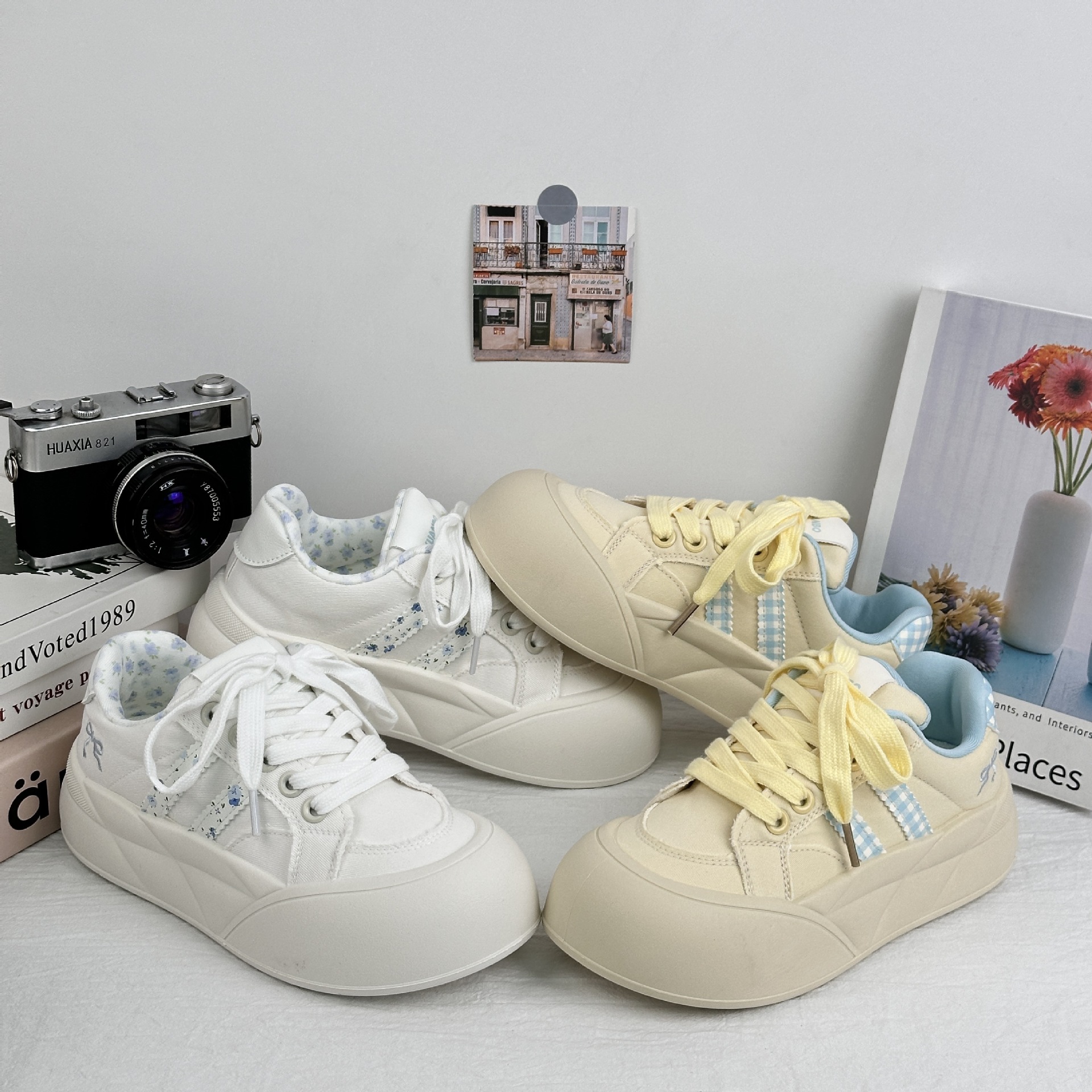 Zapatos de pan de onda lejana, zapatos casuales, zapatos de plataforma de verano, zapatos blancos, nuevas zapatillas deportivas de todo fósforo para mujer 2025