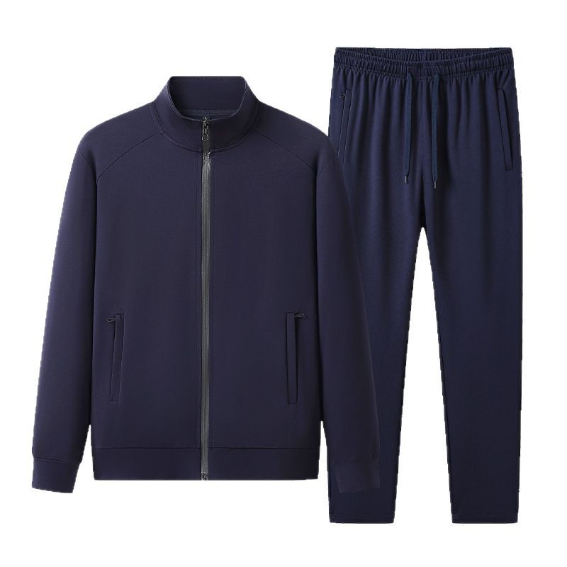 Trajes deportivos transfronterizos primavera y otoño hombres trajes casuales chaqueta de hombre con camisetas de cuello de hombre de moda de tamaño grande