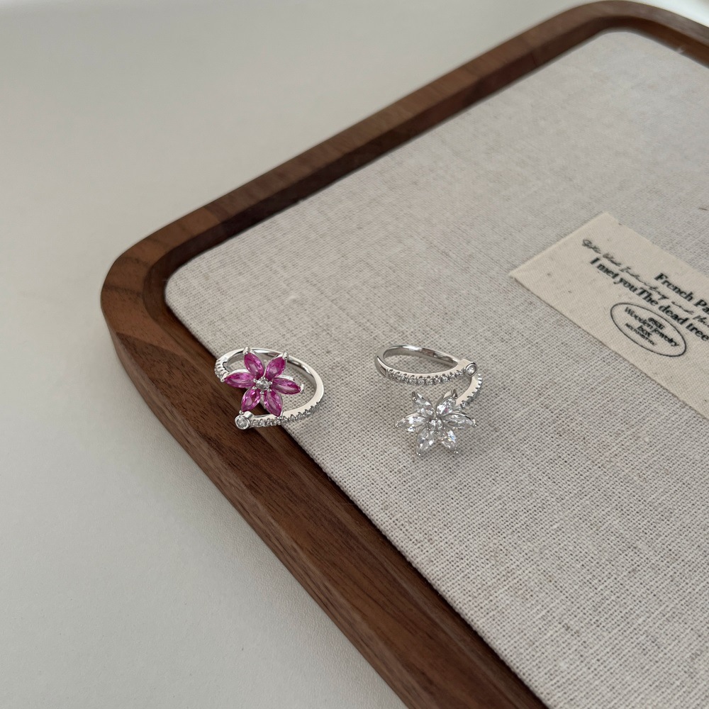 6g Weight Zircon Inlay Material Open Rings Classification Adjustable Ring Size 1 Piece Quantity Holiday, Daily Occasion 925 Sterling Silver Material Geometric Pattern Women's Gender Plating, Inlay Design Basic, Modern Style, Classic Style Style 925 Sterling Silver Zircon Geometric Open Rings 20