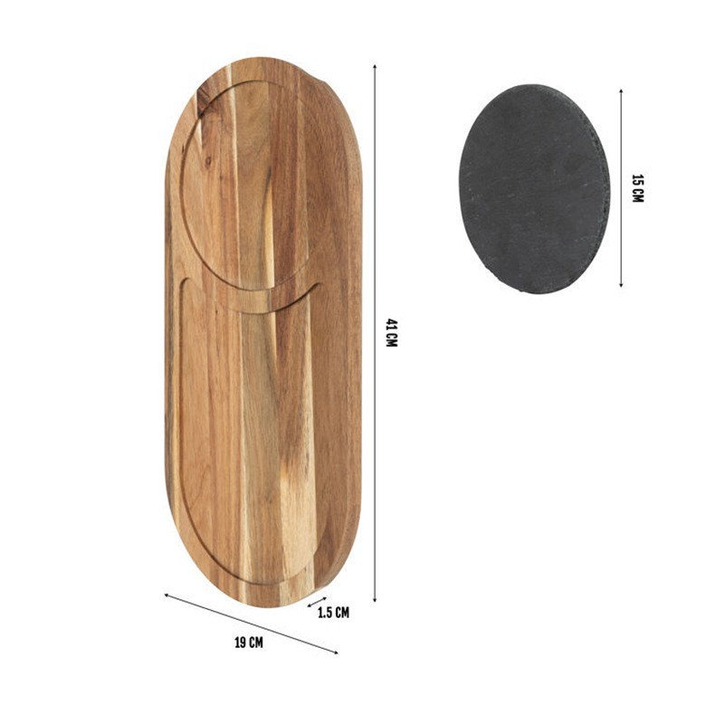 Tabla de cortar de madera creativa con pizarra Steak Pizza tablero multi-funcional hogar tabla de cortar tabla pan bandeja de desayuno