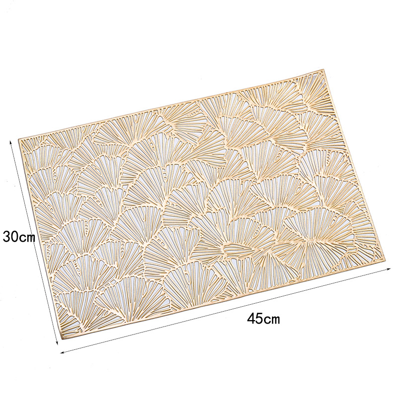 Mantel de hoja de ginkgo transfronterizo nuevo mantel de mesa occidental rectangular de PVC
