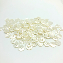 White Butterfly Mother-of-Pearl Button, Plain Design, Two-Hole High-End Shirt Knit Top, Round Four-Hole White Button