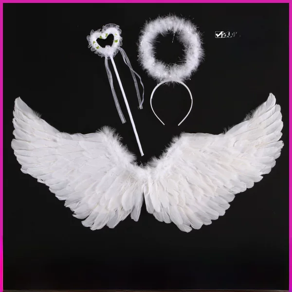 Factory Direct children adult angel wings Angel feather wings props Halloween wings props wholesale