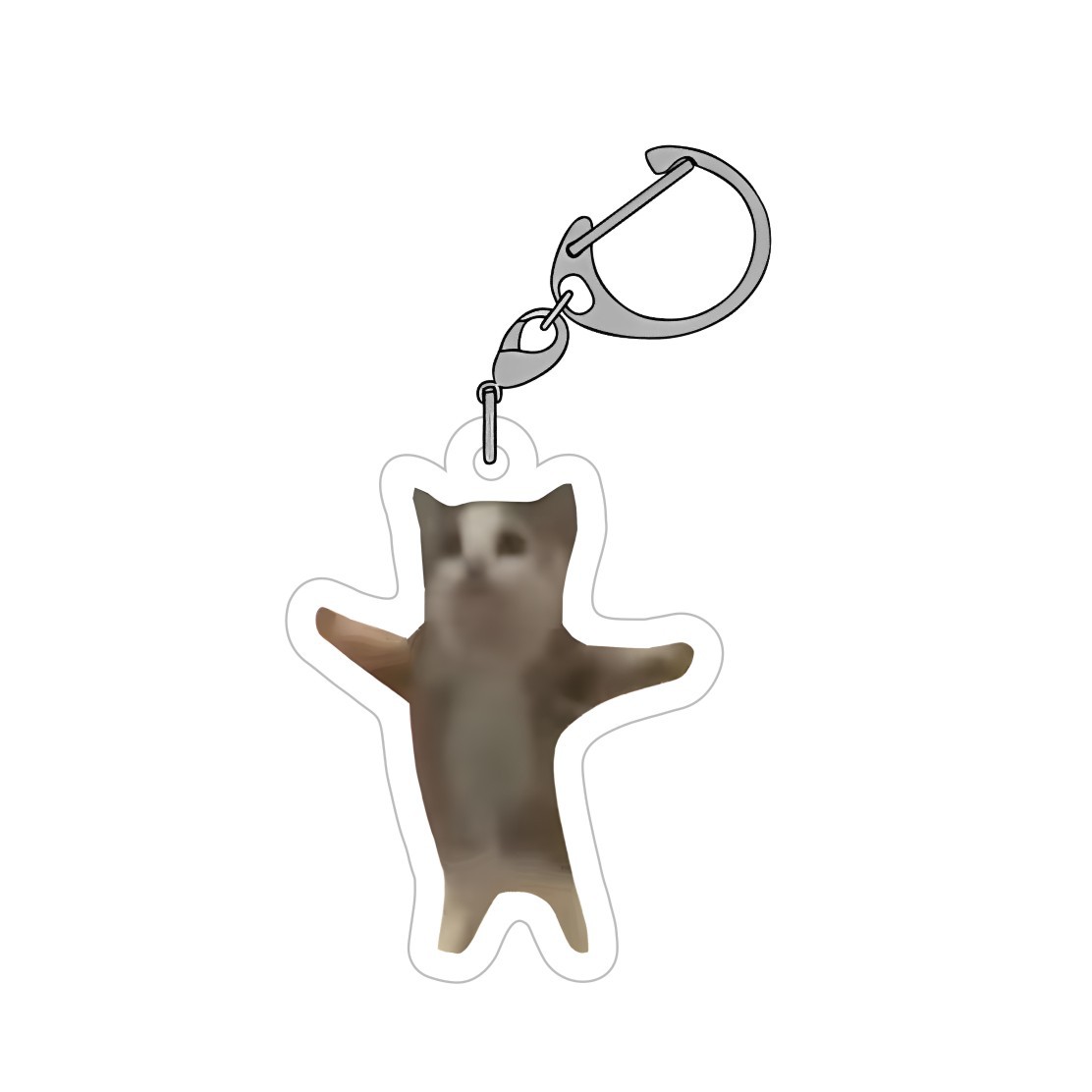 Lindo gato feliz, gato plátano, personalidad de nicho, colgante acrílico de alto valor, llavero de talla de arena, regalo image 9