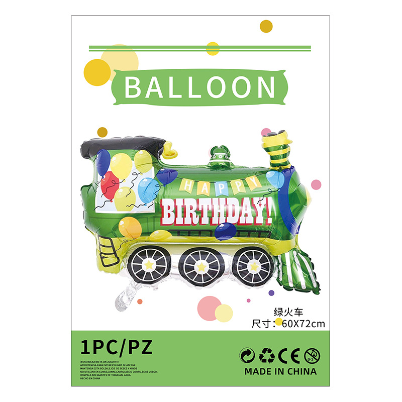 Herramientas de transporte globo de película de aluminio embalaje independiente camión de bomberos ingeniería vehículo avión juguete para niños globo de película de aluminio al por mayor