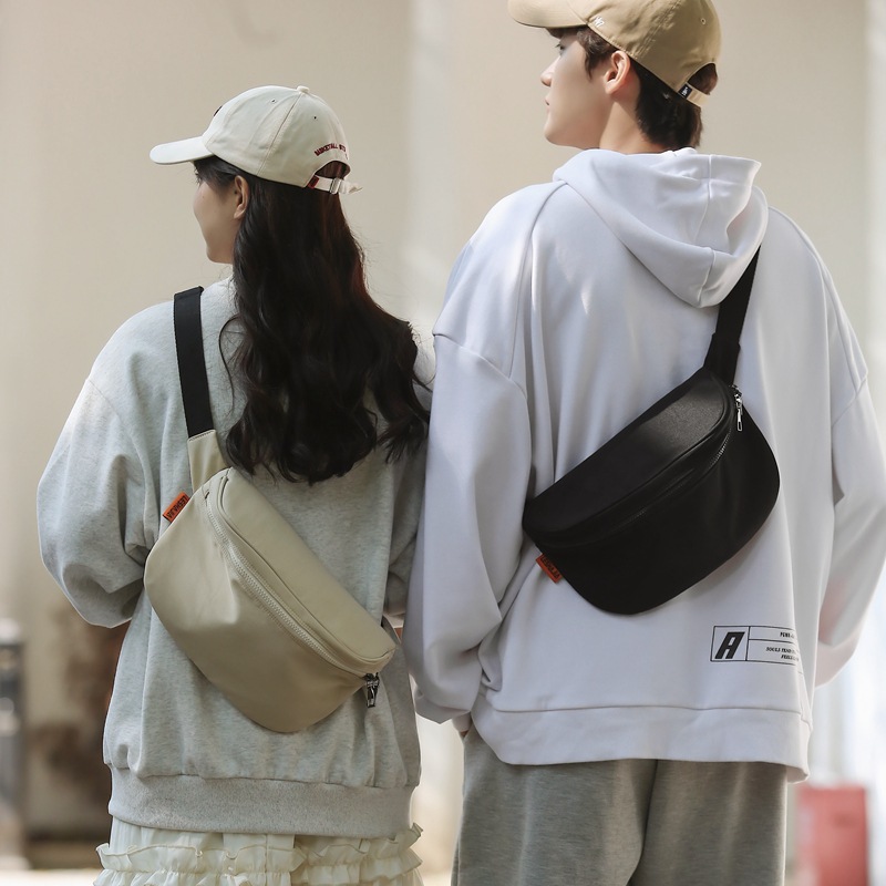 Japanese brand universal solid color chest bag for men and women for…