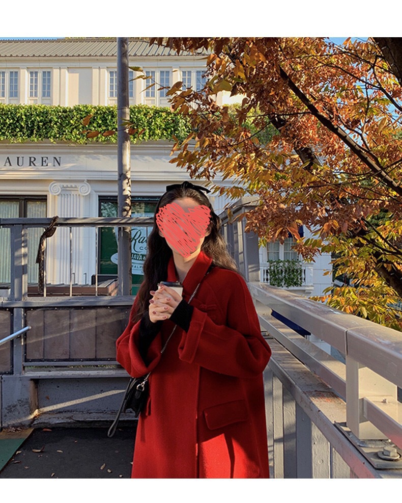 Women's Woolen Coat - Elegant Buttoned Autumn And Winter Overcoat_voghion.com