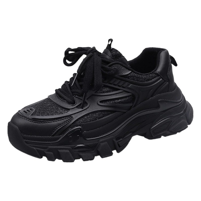 Zapatos de verano estilo coreano con suela gruesa para mujer 2023, hacen que los pies se vean más pequeños, aumentan la altura, versátiles, transpirables, zapatos deportivos informales con tacones altos
