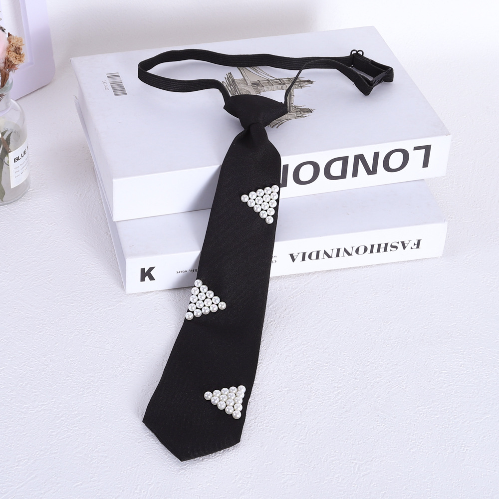 クロスボーダーの軽い豪華な黒いドリルのネクタイは怠け者のネクタイを調節できます。