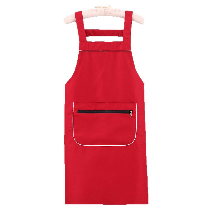 Delantal a prueba de agua a prueba de aceite al por mayor cocina doméstica tienda de catering cintura ropa de trabajo de moda roja