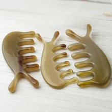 牛角梳子真品梳子便携头皮按摩梳面部穴位按摩头梳天然牛角小梳子
