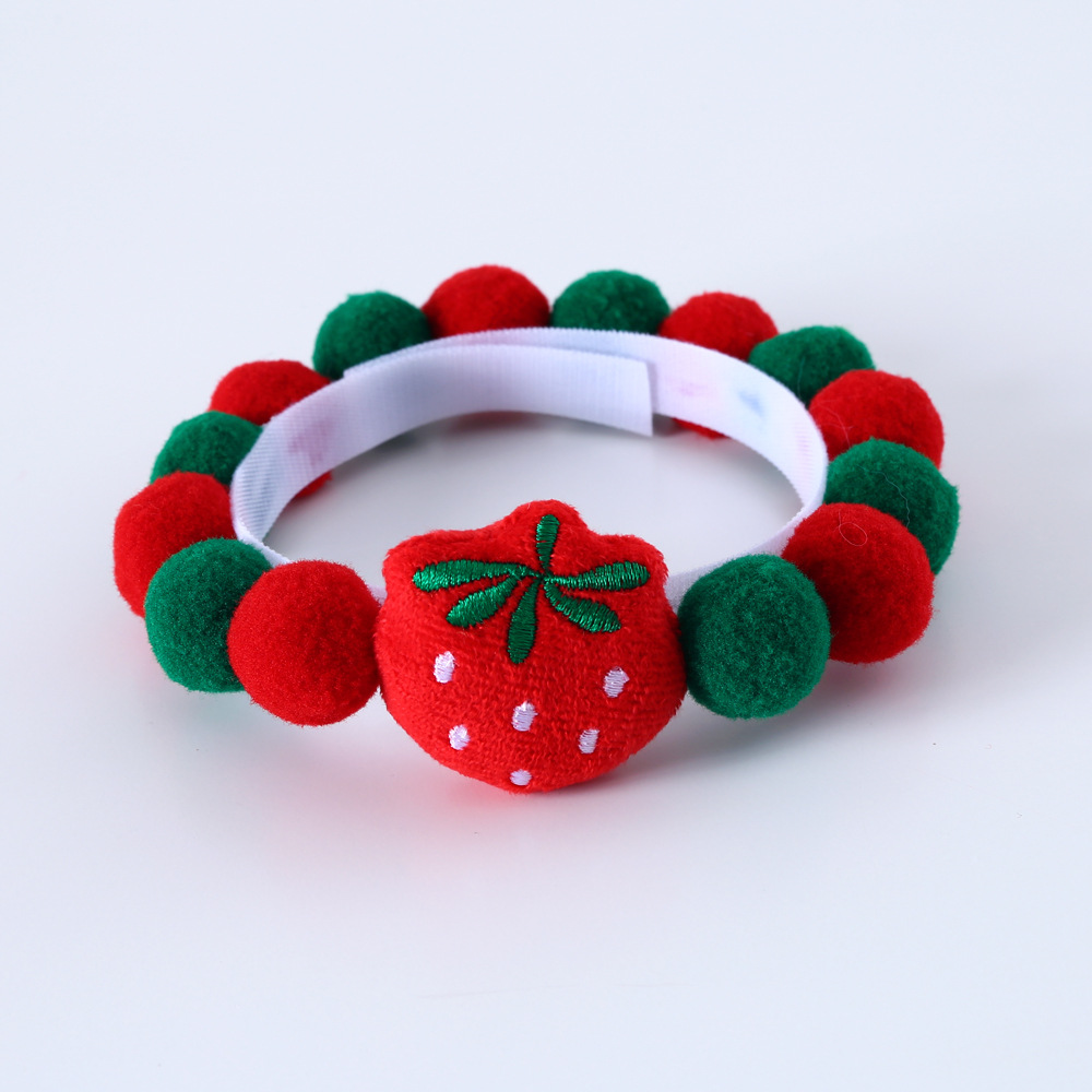 Mascotas gatos perros dibujos animados peluche frutas coloridas bola collar sandía fresa acessorios lindos buckle