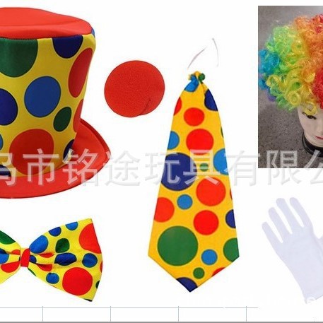 Pascua payaso accesorios de vestir accesorios divertidos sombreros pajarita tirantes zapatos calcetines payaso nariz roja