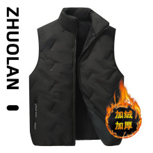 冬季简约百搭加肥加大码棉服马甲男胖子宽松潮流无袖保暖外套情侣