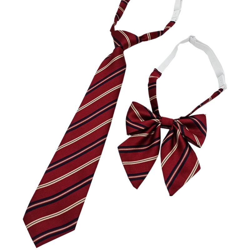 Fábrica en stock rayas pajarita traje accesorios estilo de la universidad moda casual JK corbata pluma raíz pajarita para las mujeres