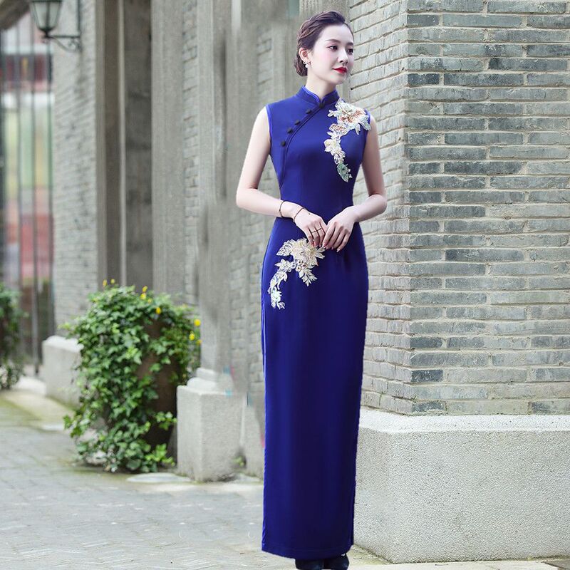 new  Popular trade dress performance clothes, sexy tube top with split ends, long banquet host evening dress main image 1