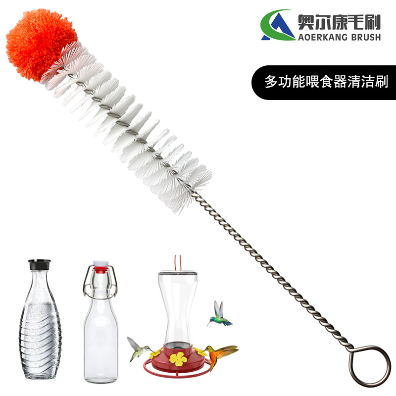 蜂鸟喂食器清洁刷多功能可弯曲清洁适用于各种尺寸的水瓶温和刷毛