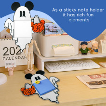 跨境新款 万圣节闹鬼米奇便利贴架桌面创意明信片便签盒现货