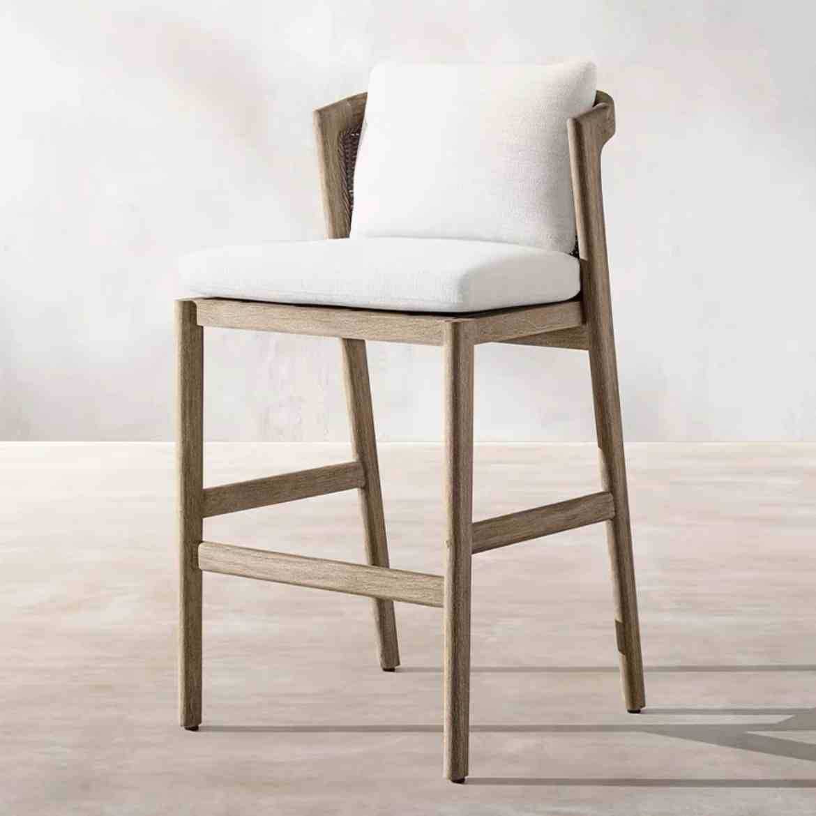 Mesas y sillas de teca de madera maciza nórdica Patio Villa Balcón Al aire libre Jardín al aire libre Hotel Silla de ratán de ocio de teca anticorrosiva