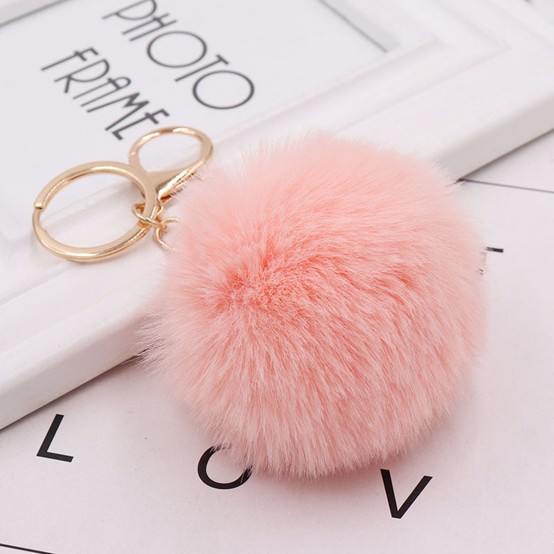 Autumn and Winter Faux Rabbit Fur Ball Keychain, Fashionable Women's Bag Pendant, Plush Car Keychain Decoration Wholesale