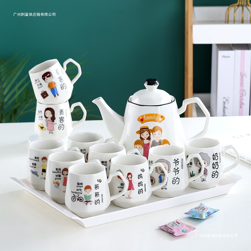 Water Set Ceramic Set Kettle Simple Home Living Room Hot Water Resistant Cup Kettle Set Cold Water Kettle Cup Others