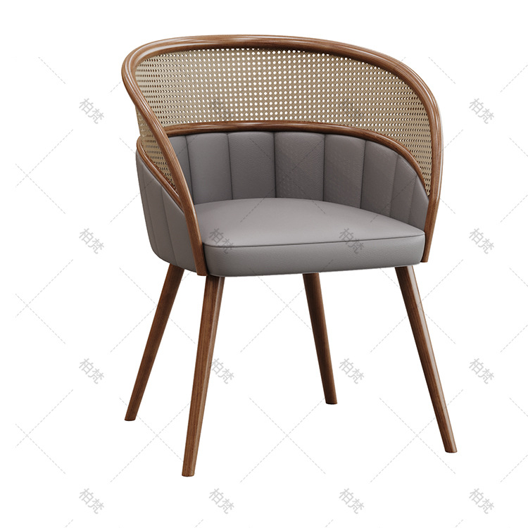 Silla de comedor de Ratán tejida modelo a de madera maciza