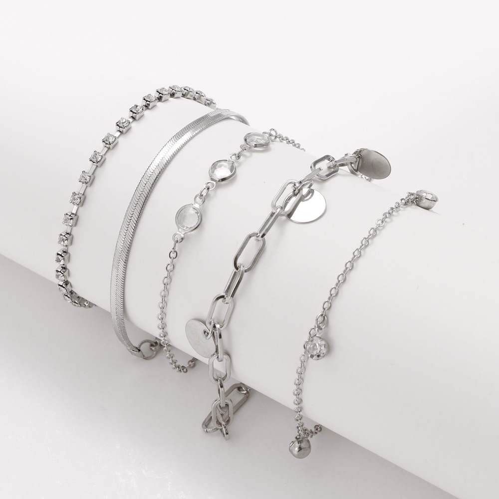 Set bracciali a catena stile serpente multi-strato donna_voghion.com