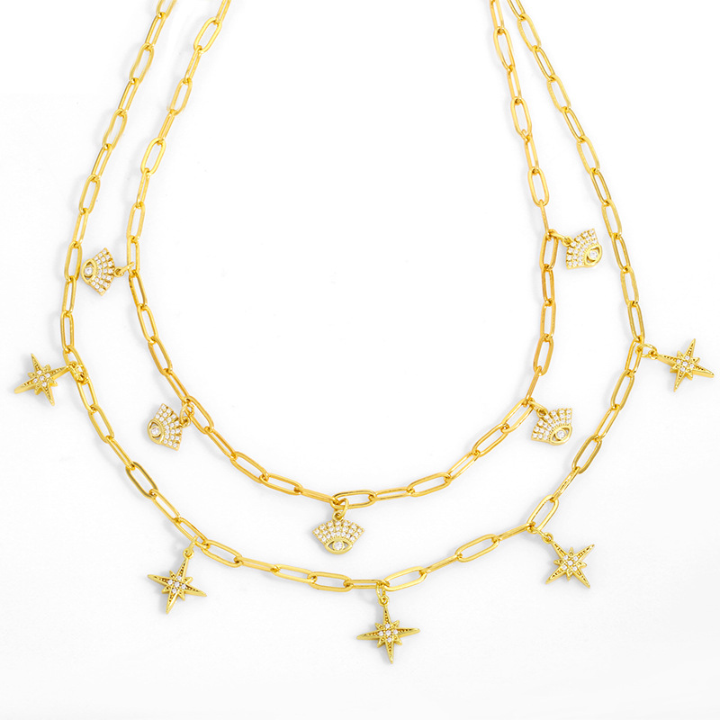 new creative sixpointed star chain necklacepicture3