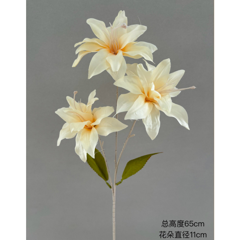 Flor simulada 3 cabezas lirio rosa lirio rojo accesorios de boda boda decoración al aire libre flor de seda camino tira de flores