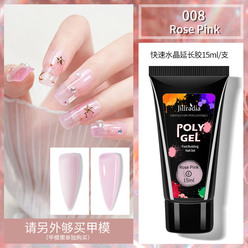 Nail Art extensión pegamento 15ml sin soporte de papel cristal rápido uñas extensión gel indoloro UV fototerapia pegamento ventas directas de la fábrica