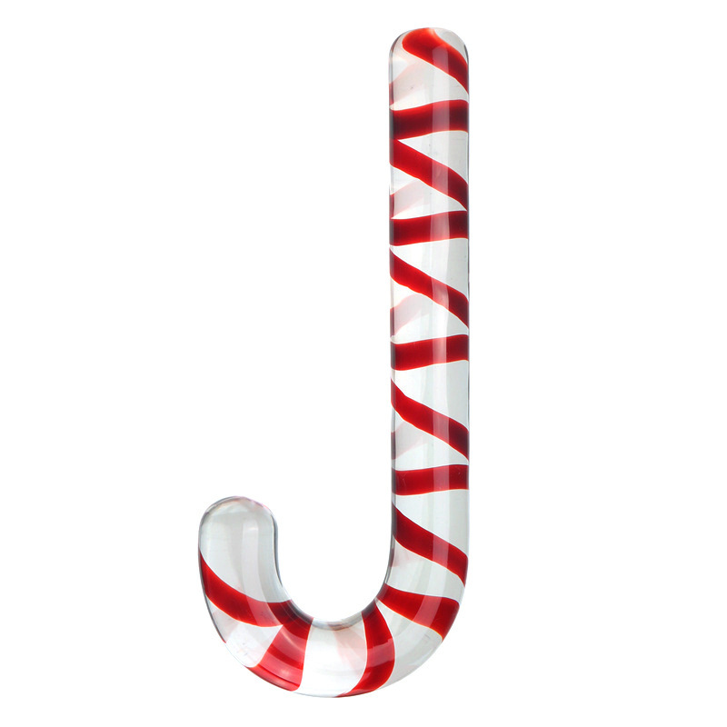 Borosilicate Glass Dual-Use Dildo and Anal Beads, Red, Large Size — detail image 1