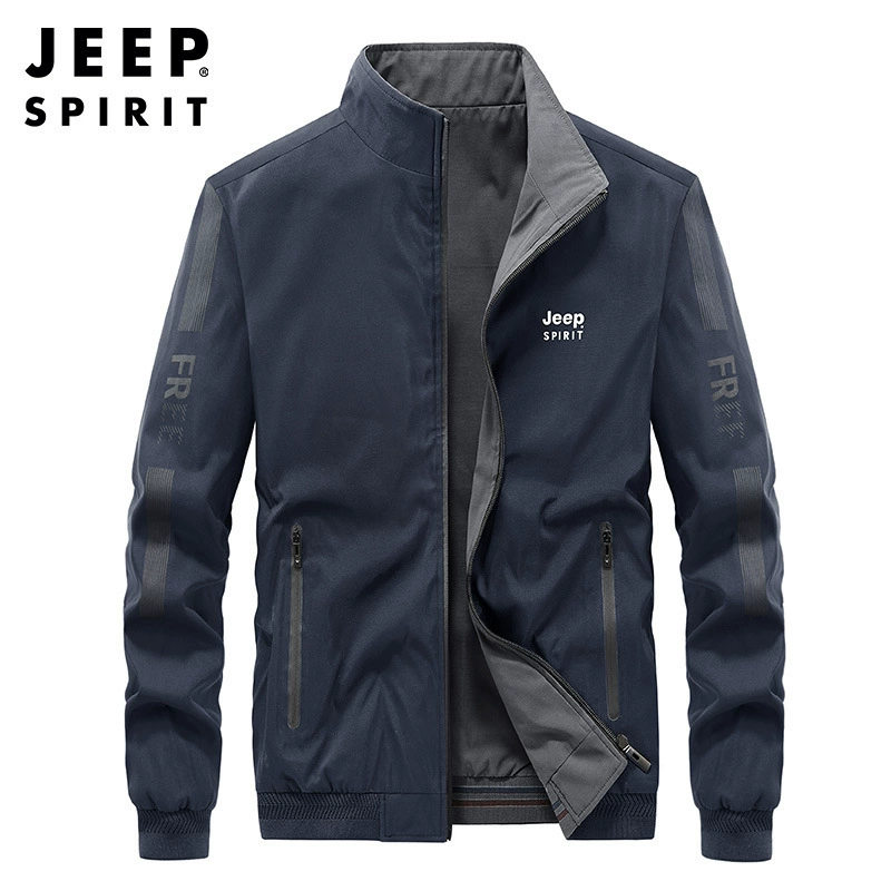 Ветровка (Jeep) эластичная двусторонняя, модный повседневный стиль, размеры M–XXXXL