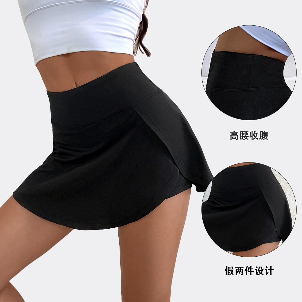 Nueva cintura alta vientre contratación ropa de yoga Falda corta Deportiva Anti-exposición de las mujeres ropa exterior suelta adelgazamiento correr pantalones cortos deportivos