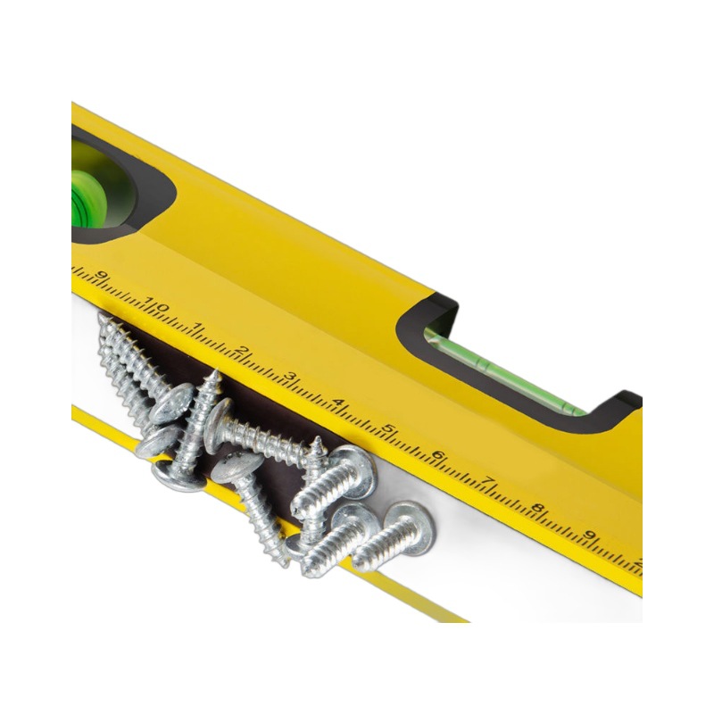 Medidor de nivel genuino, aleación de aluminio de alta precisión, mini regla de construcción con escala, nivelación magnética fuerte, pequeño nivel