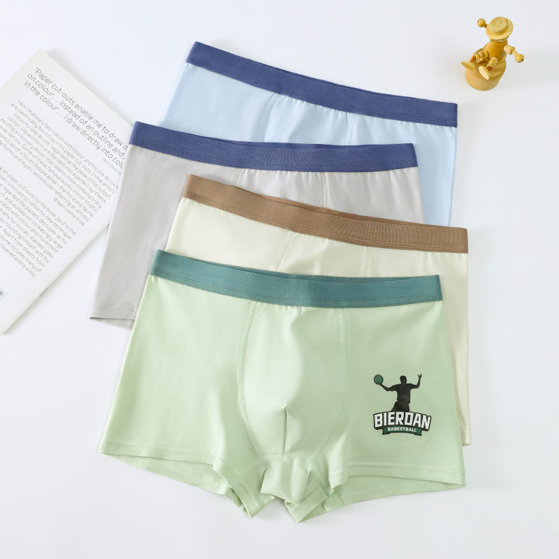 Teenage Developmental Underwear Boys Class A Cotton Junior High School Students Boxer Mid-Waist Boxer Soft Breathable Shorts Teenage Developmental Underwear Boys Class A Cotton Junior High School Students Boxer Mid-Waist Boxer Soft Breathable Shorts